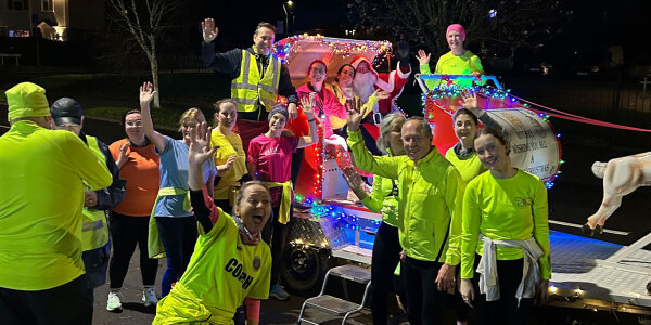 The magic of Christmas on faces of children when they see Santa